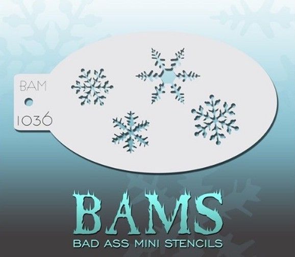 Bad Ass Bams Schmink sjabloon 1036 - Sneeuwvlok sterren